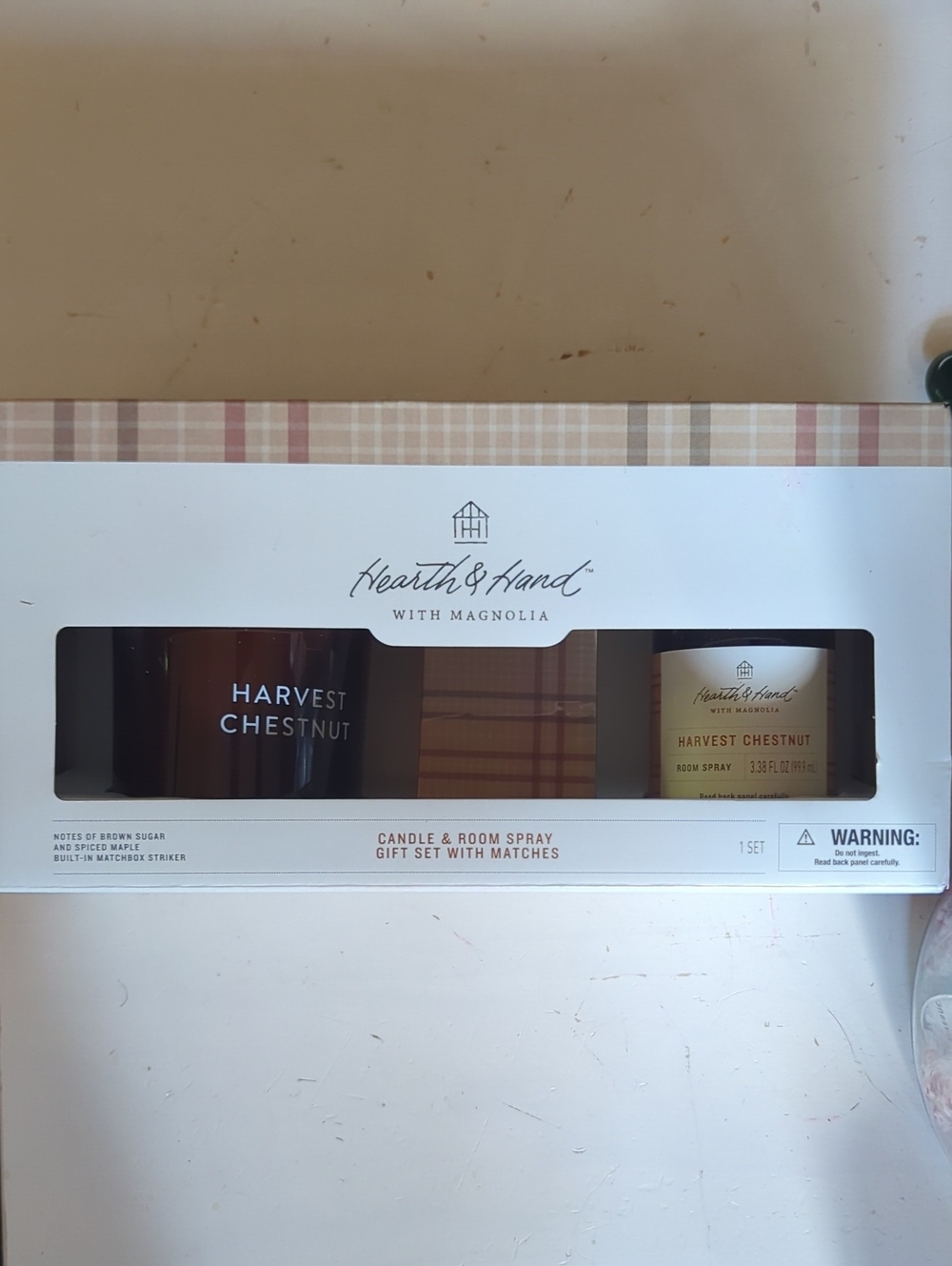 Hearth & Hand Harvest Chestnut Candle & Room Spray Set - brown